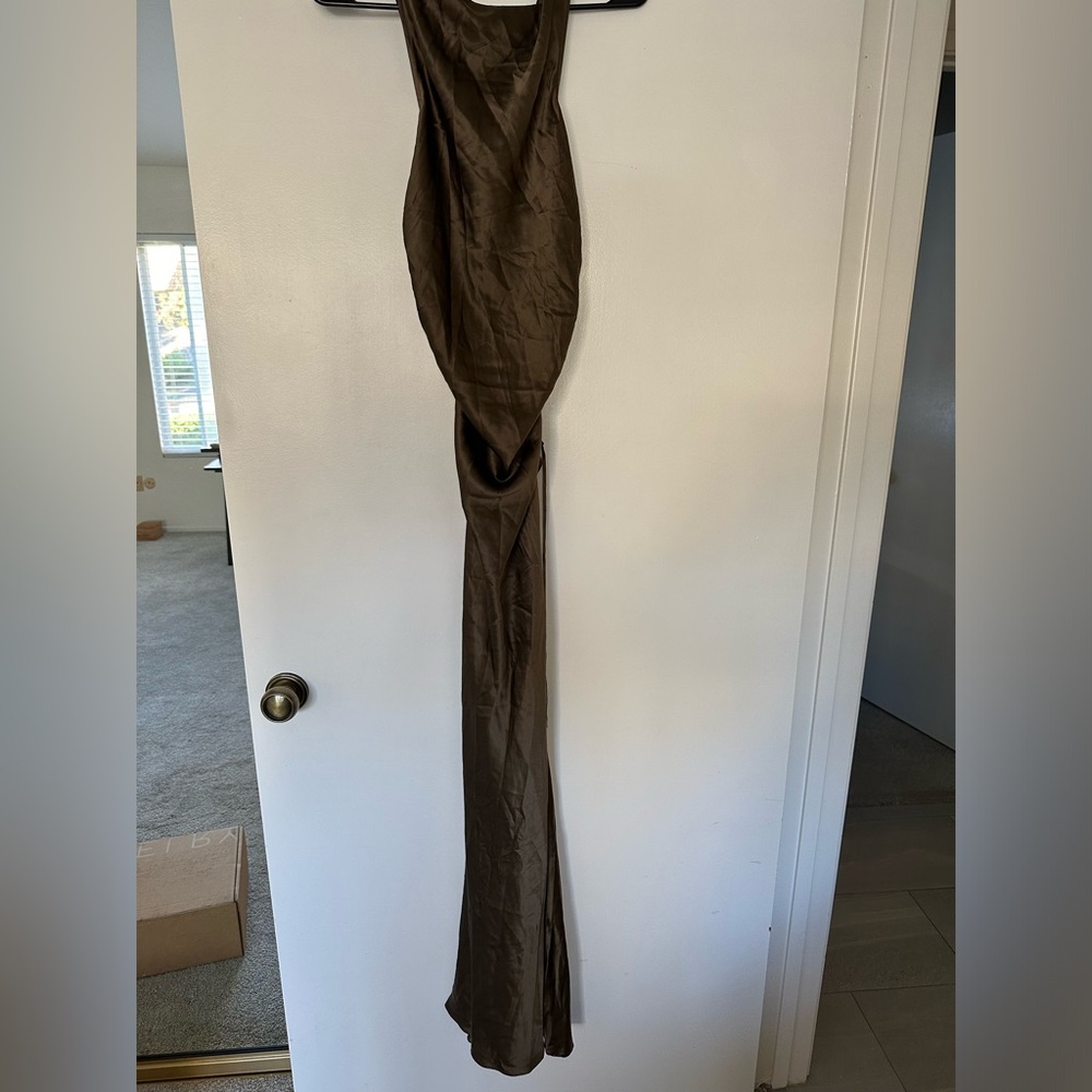 Reformation Anaiis Silk Dress in Morel - Picture 4 of 4
